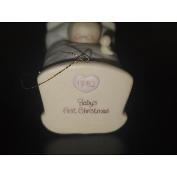 Precious Moments Blessed Are The Pure In Heart 1983 Enesco Baby Crib Ornament - Picture 5 of 10